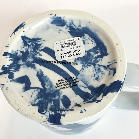 Anthropologie Blue Marbled Monogram B Mug 14oz - Picture 8 of 8